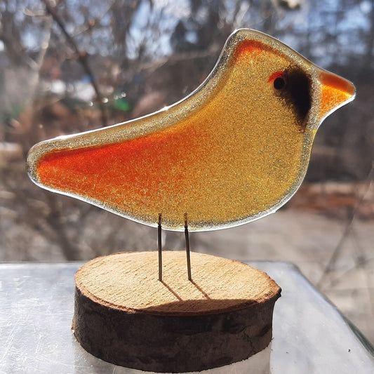 Fused Glass - Cardinal Chick Female