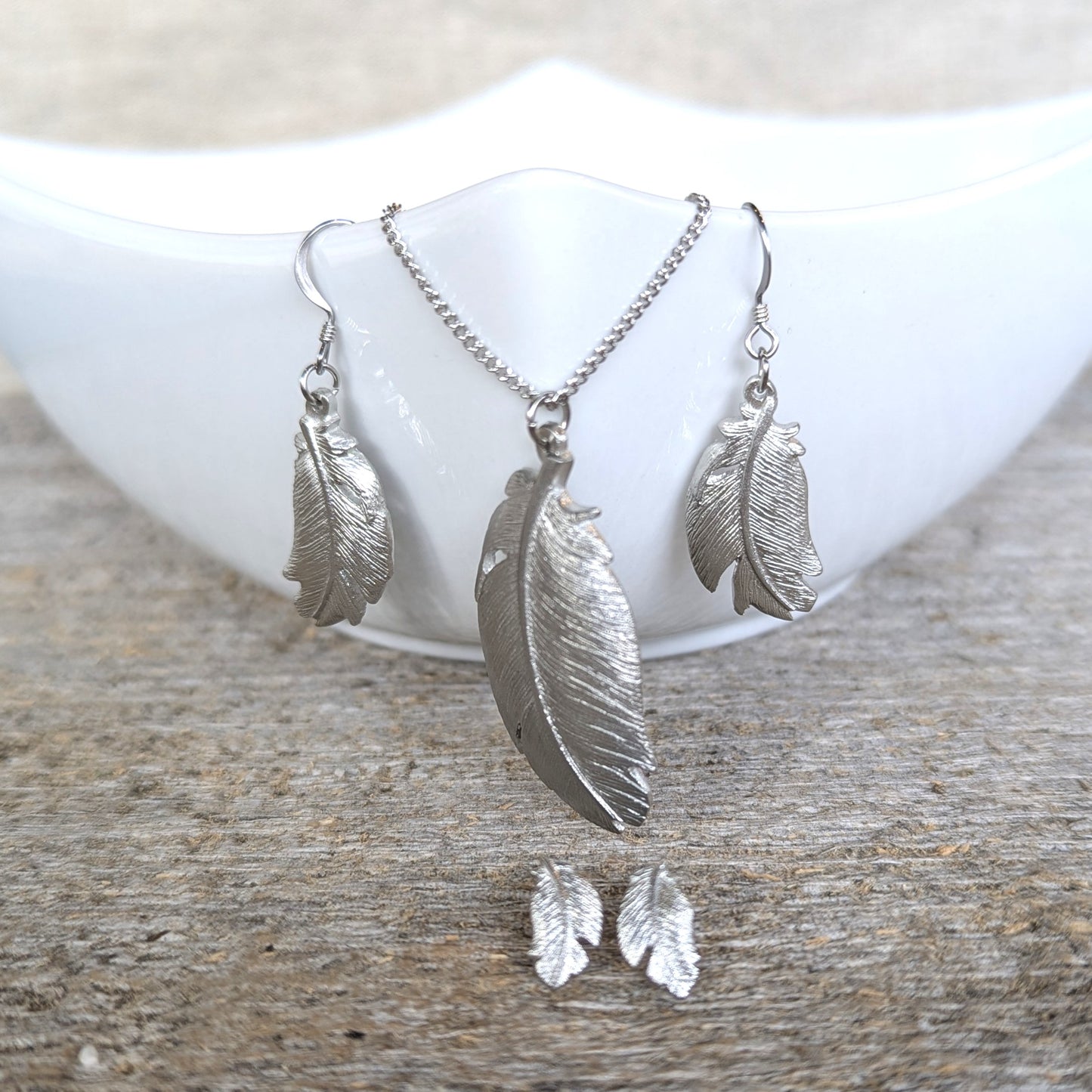 Amos Pewter Jewellery - Feather