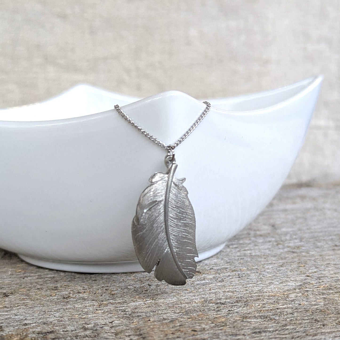 Amos Pewter Jewellery - Feather