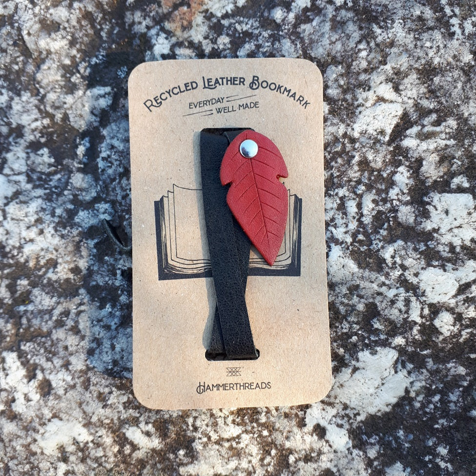 Leather Bookmarks by Hammerthreads - Feathers