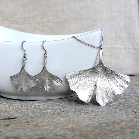 Amos Pewter Jewellery - Ginkgo