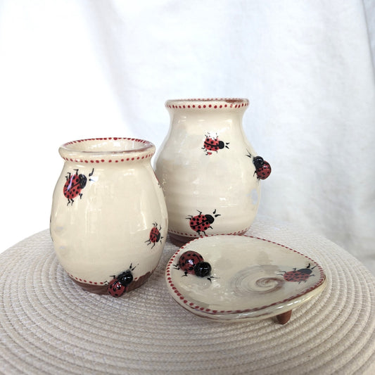 Black Crow Pottery - Ladybug Vases