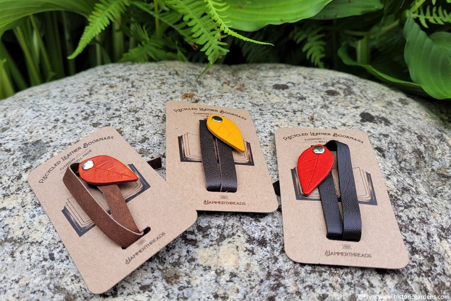 Leather Bookmarks by Hammerthreads - Assorted Leaves