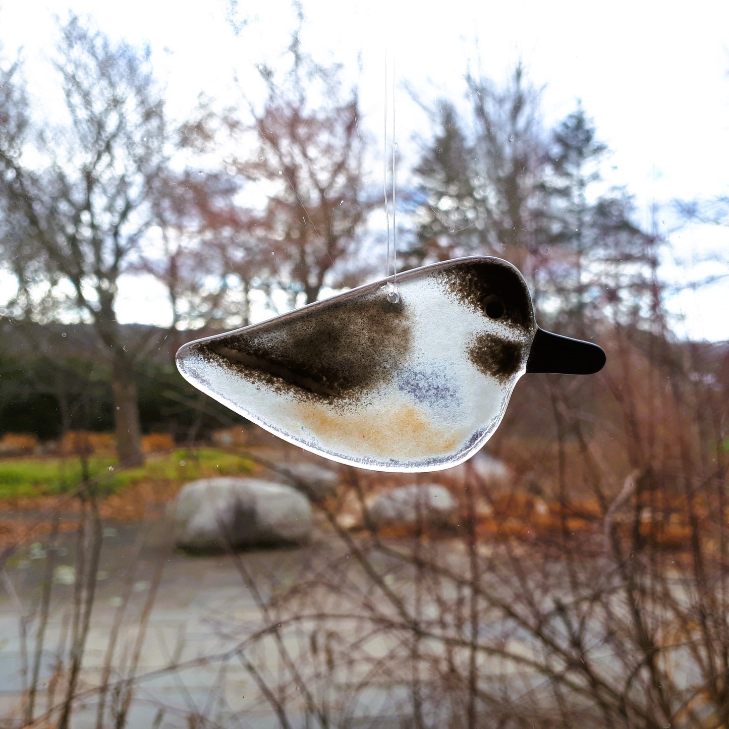 Hanging Fused Glass Birds