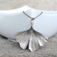 Amos Pewter Jewellery - Ginkgo