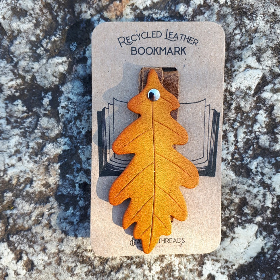 Leather Bookmarks by Hammerthreads - Leaves