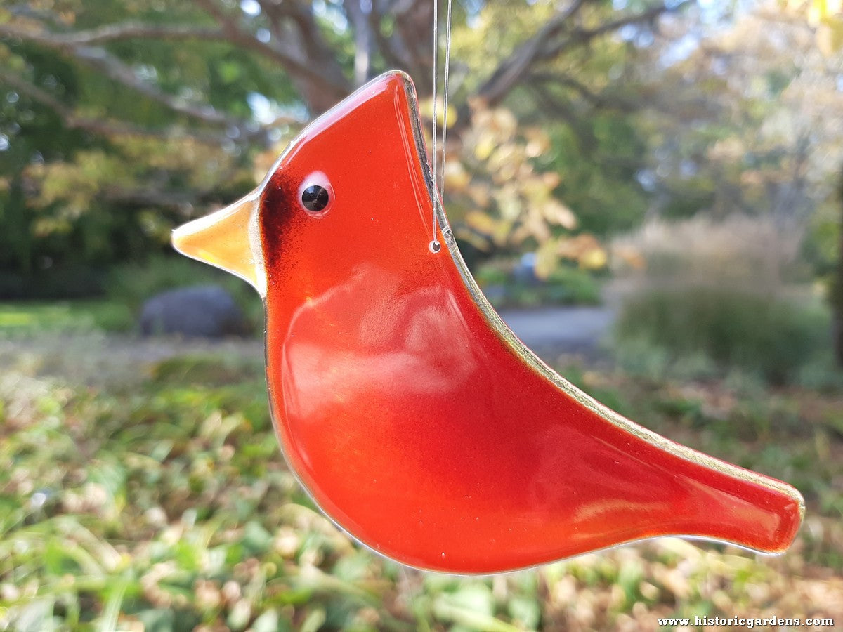 Hanging Fused Glass Birds