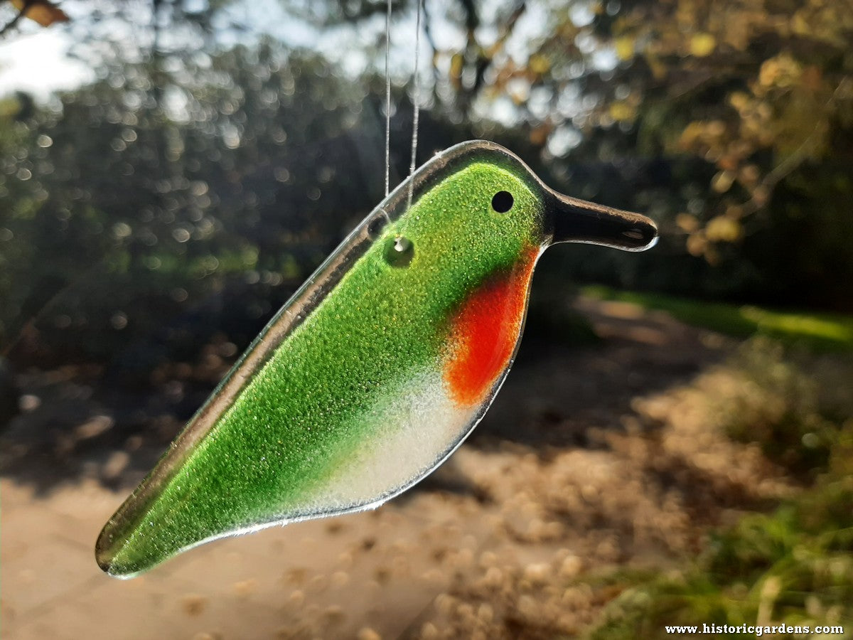 Hanging Fused Glass Birds