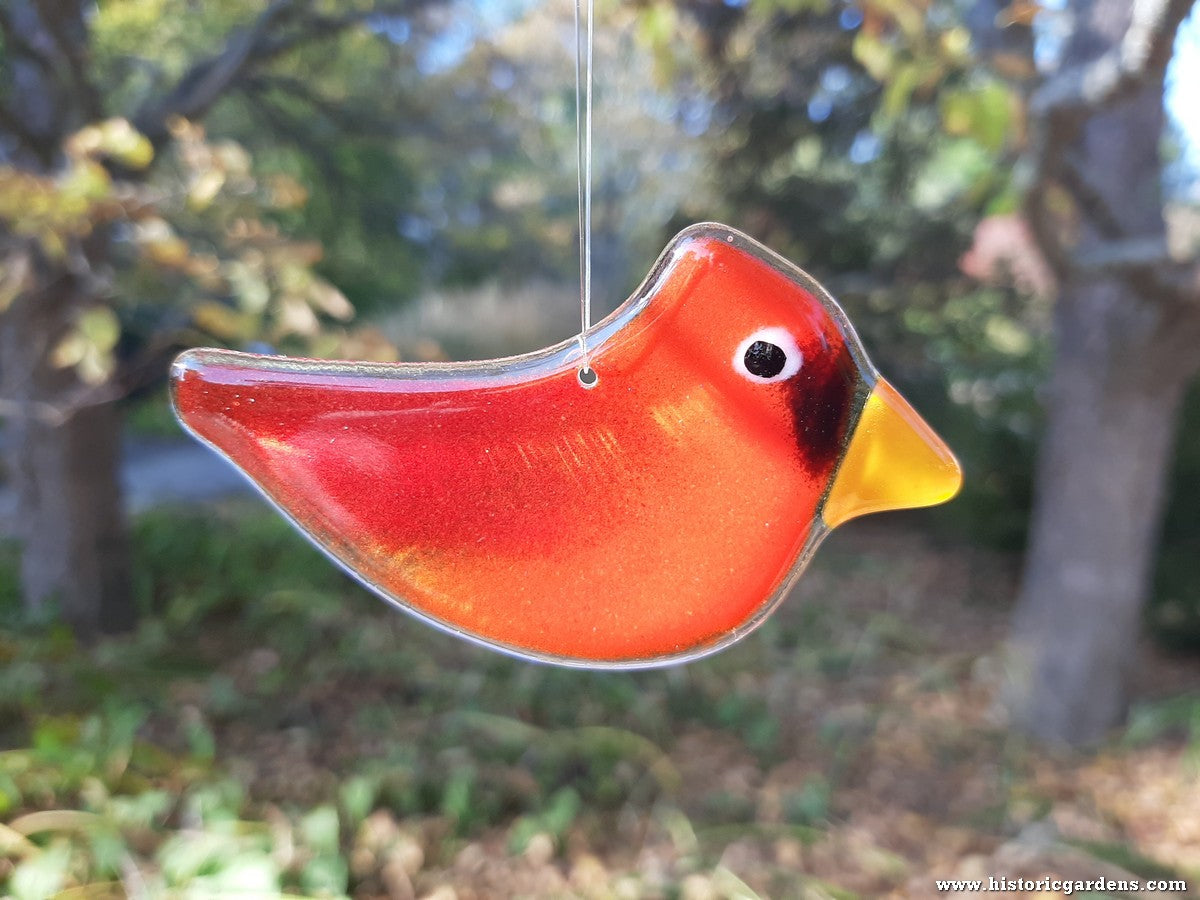 Hanging Fused Glass Birds