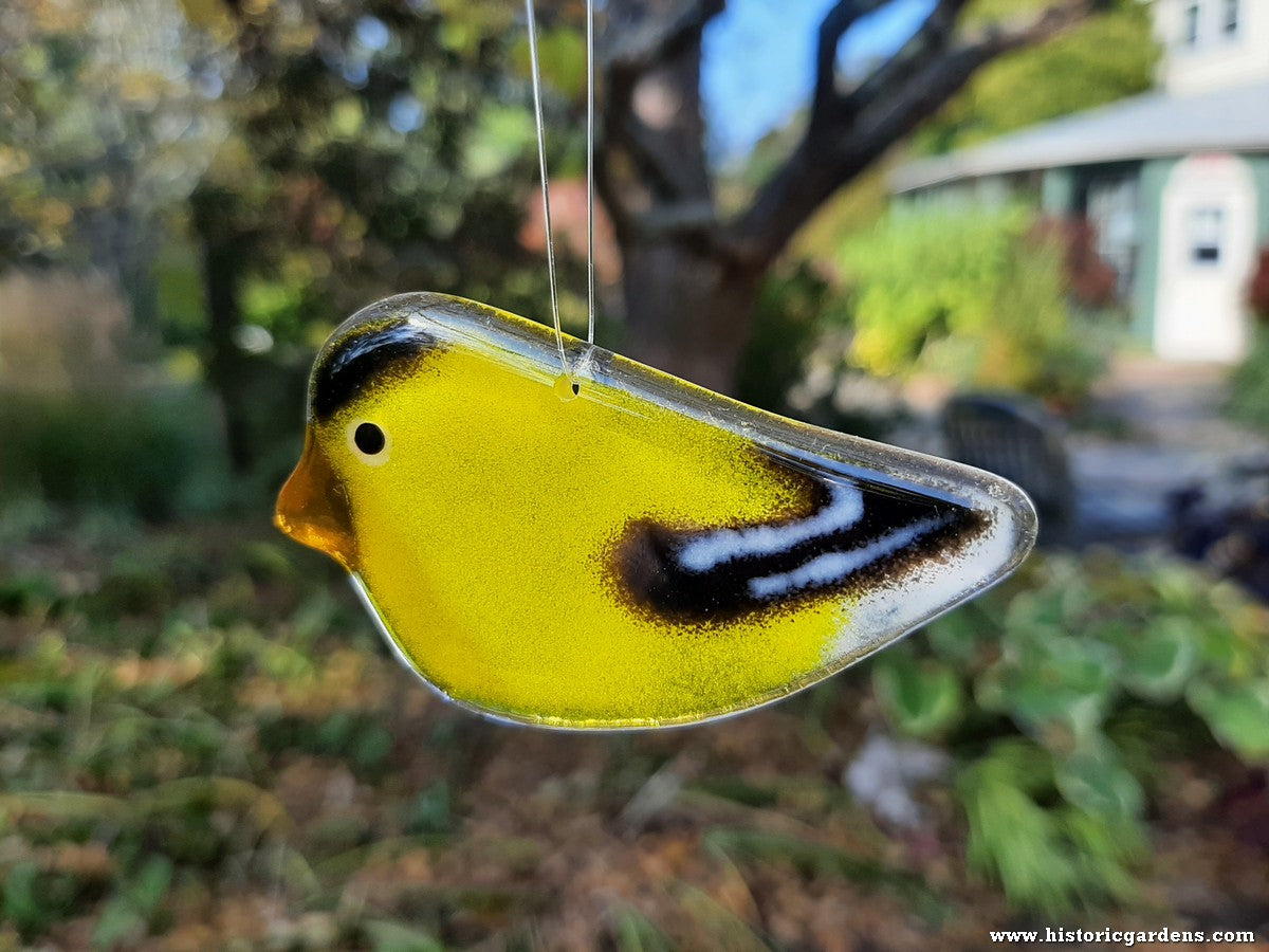 Hanging Fused Glass Birds