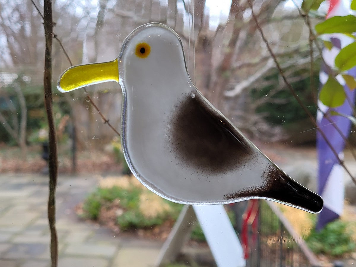 Hanging Fused Glass Birds