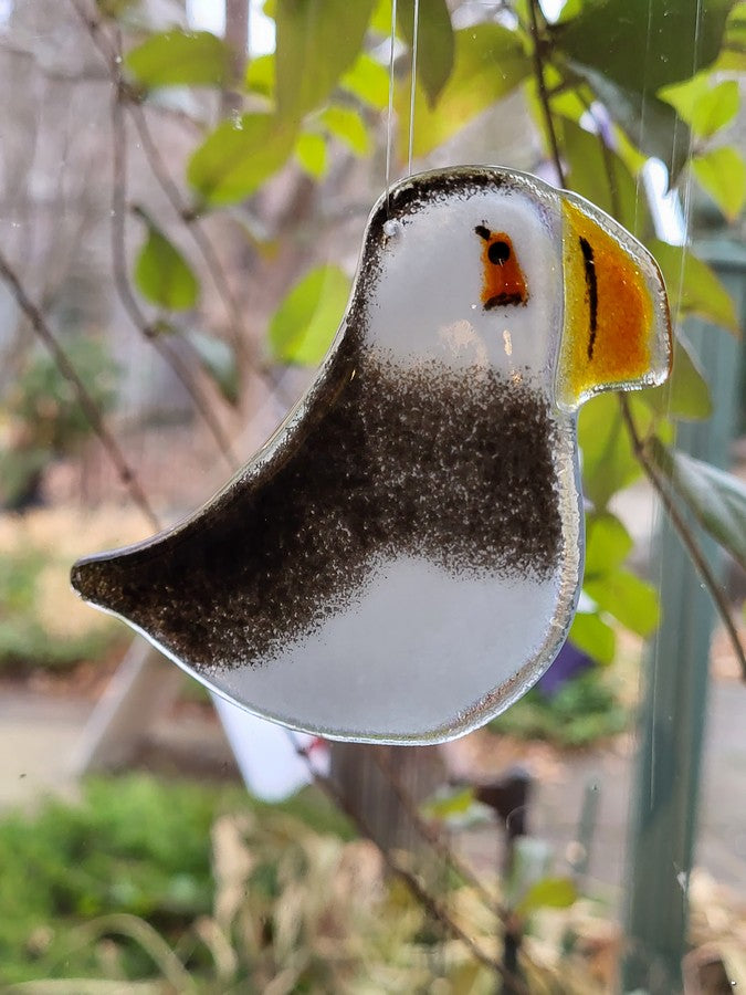 Hanging Fused Glass Birds