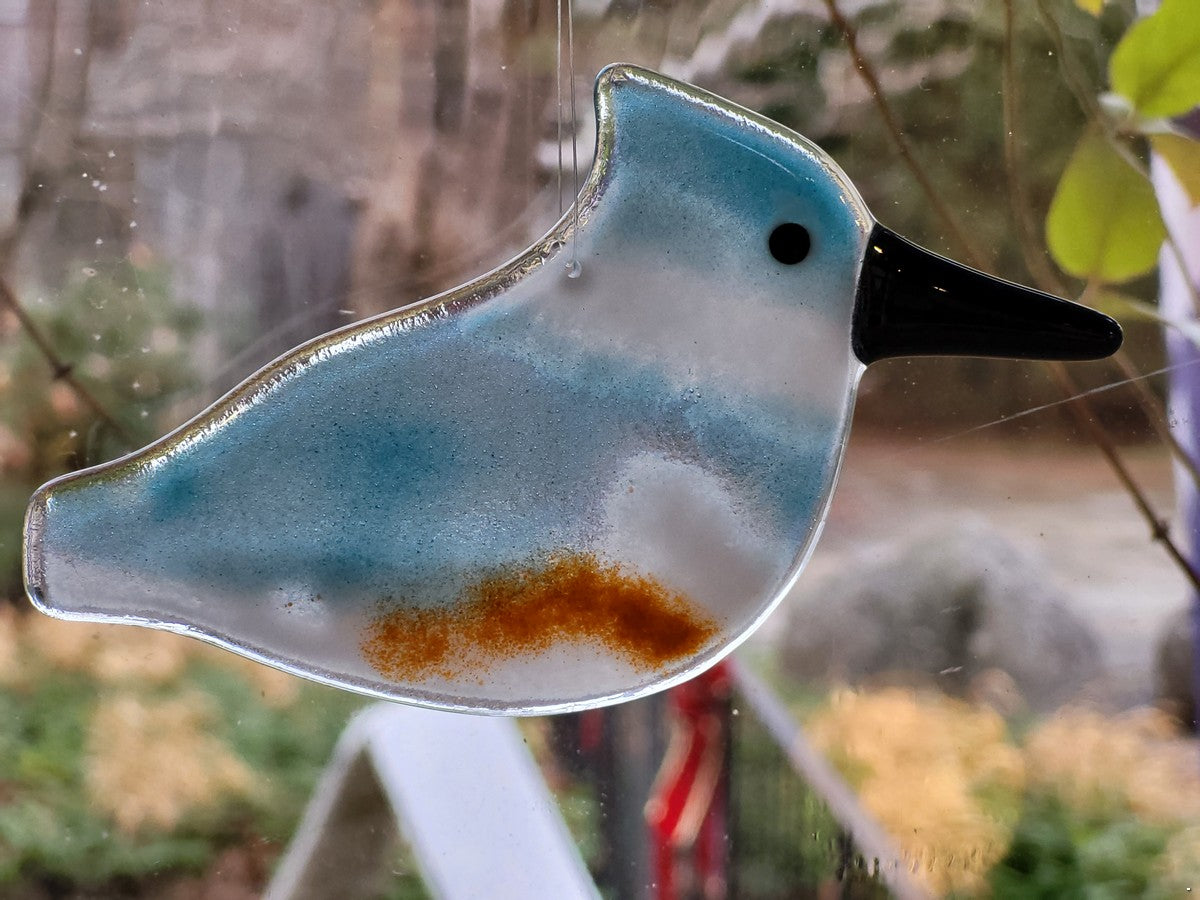 Hanging Fused Glass Birds